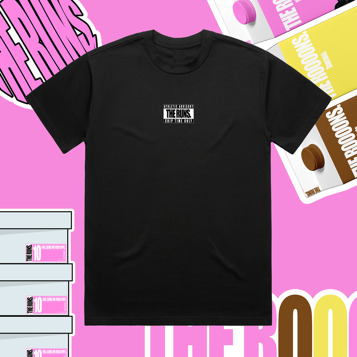The Runs Black Chip Time Tee