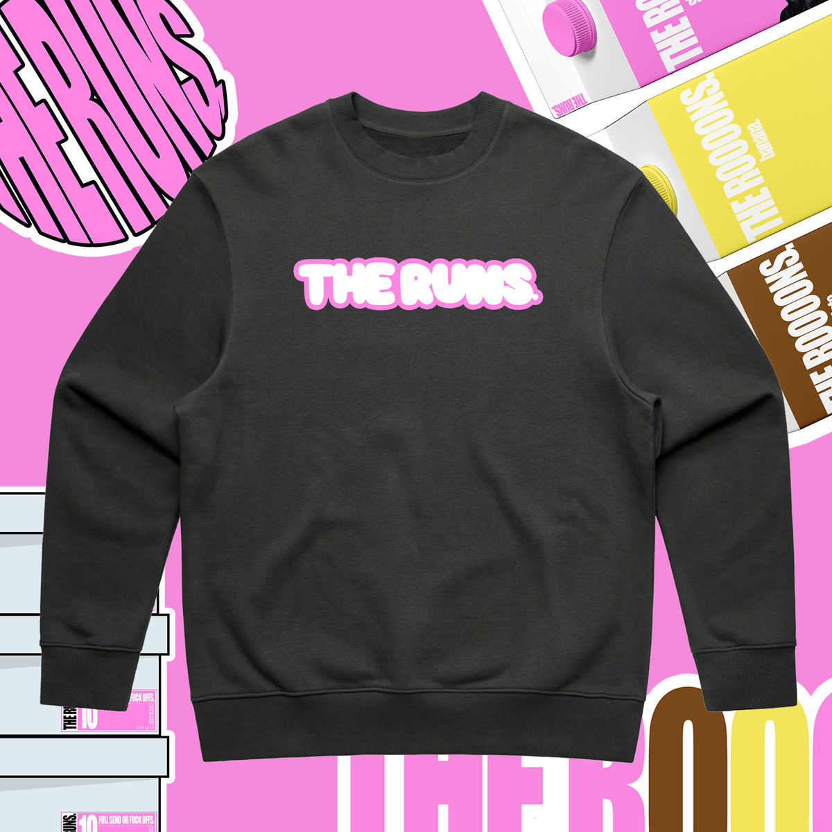 The Runs Embroidered Heavy Crew Sweater